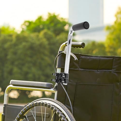 Extensores de mango de silla de ruedas de acero inoxidable con dos empuñaduras acolchadas 8