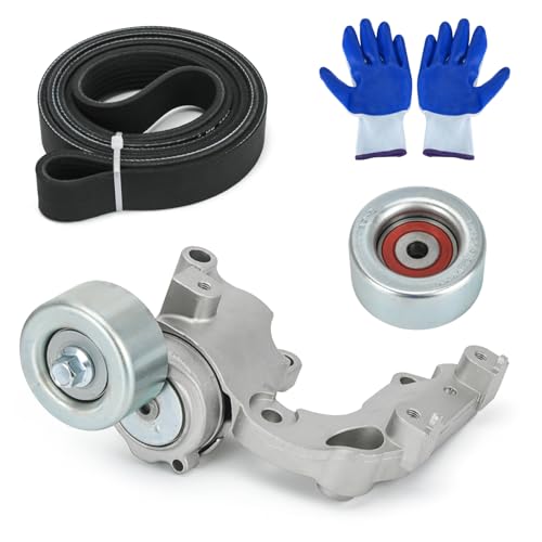 Image of Drive Belt Tensioner and Idler Pulley Serpentine Belt Kit Compatible with Lexus IS250 ES350 Rx350 for Toyota Avalon Rav4 Sienna Camry Highlander Venza 3.5L V6 Replace 89374 7PK1550 1662031021