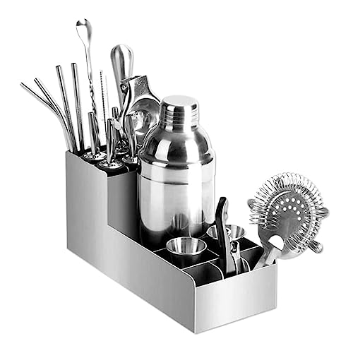 Ensemble de Cocktail Shaker, 18 Pcs Barman Kit en Acier Inoxydable Cocktail Shaker Set Bar Outils Ensemble pour Home Bars Ensembles d'accessoires de Bar