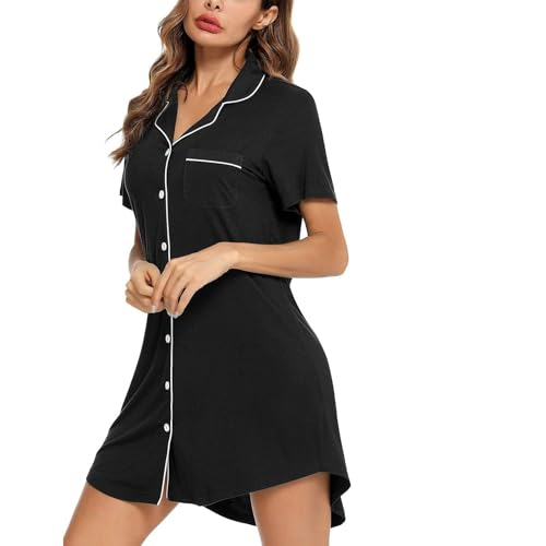 Robe de chambre à manches courtes FNKDOR boutonnée pour un maintien parfait