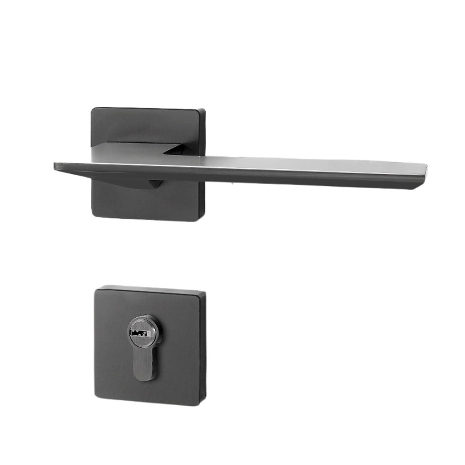 NYRXRYTCA Black Brushed Nickel Indoor Door Lock Bedroom Silent Magnetic Door Lock Wooden Door Handle zinc Alloy Household Lock(Type K 72 silent)