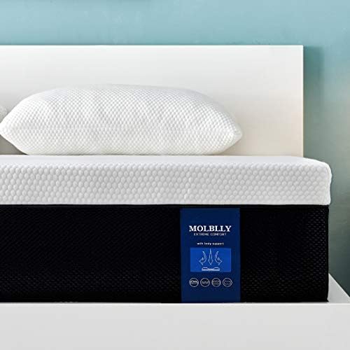 Molblly Double Mattress 8 INCH Memory Foam Mattress Breathable Mattress Medium Firm with Soft Fabric Fire Resistant Barrier Skin-friendly Durable 4f6 Double bed Mattress 135x190x20cm