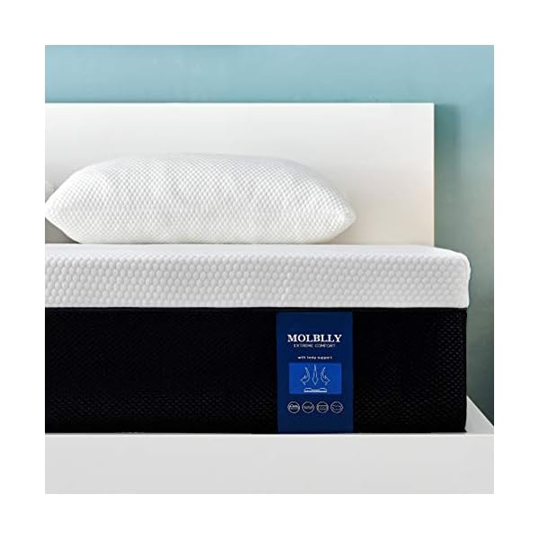 Molblly Mattress,Memory Foam Mattress,Breathable Mattress Medium Firm with Soft Fabric Fire Resistant Barrier Skin-friendly Durable Mattress