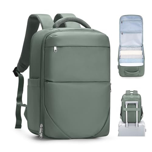 suratio Travel Laptop Backapck For Women Men Carry On Backpack Personal Item Travel Bag Laptop College Backpacks For Women Gym Work Backpack Army Green