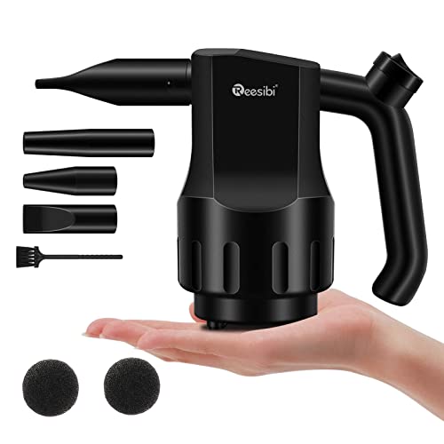 REESIBI Druckluft-Staubwedel 2.0 Mini kabellos, 8000 mAh wiederaufladbarer, kabelloser Staubwedel, elektrisches Staubgebläse mit 3 Mehrzweck-Düsen für Computer-Tastatur zu Hause, ersetzt Luftkannen Cover