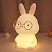 YuanDian Bunny Nachtlicht,8 Farben+Dimmbar+Timer Hase Nachtlampe Kinderzimmer Deko,Sehr Weich Silikon Kawaii Hasen Nachtlampe f&uuml;r Kinder, Geschenke Schlaflichter Nachtlicht Baby