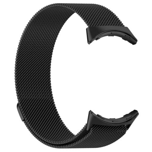 WIVASS No Gaps Women Men Milanese Loop Stainless Steel Smart Watch Wristband Magnetic Watch Bands Compatible with Google Pixel Watch Band (Black)