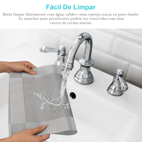 Jogo Americano 6 Peças, 30cm x 45cm Retangular, Antiderrapante, Resistente ao Calor, Lavável, Fácil