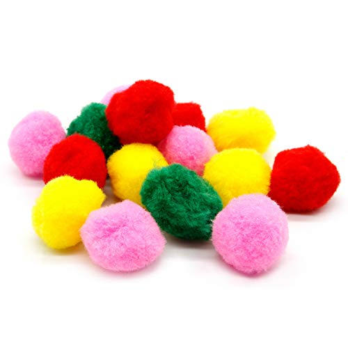 Lakeer Assorted Pom Poms, Pompoms 4 CM Thick Pack of 100 pcs for Hobby Supplies and DIY Creative Crafts Decorations