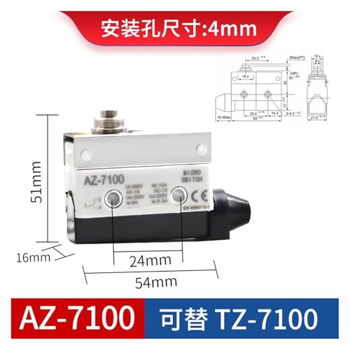 Interrupteur de fin de course AZ-7141 micro switch à levier long - 2