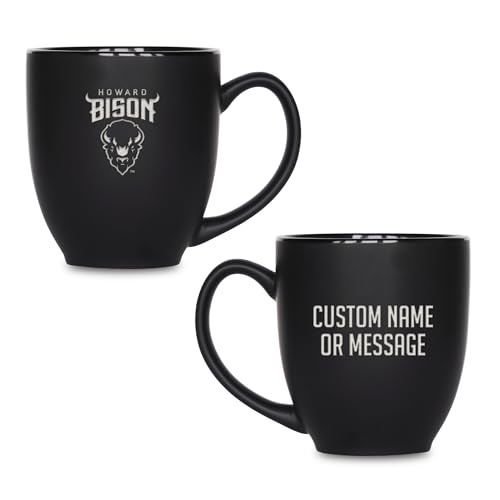 Image of Rico Industries NCAA Primary 15-Oz Personalized Matte Black Bistro Mug - for Hot or Cold Drinks