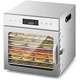 Oceanightフードドライヤー 食品乾燥機 110V 6/8/12/18 層 ステンレス製 大容量 360 度立体乾燥 家庭・業務用 野菜・果物・ジャーキー適 (8層)