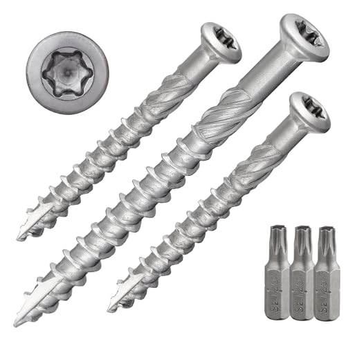 Vis de terrasse auto-foreuse TX en inox C1 avec embout S2