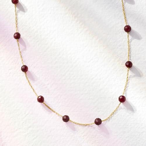 Ross-Simons 14.00 ct. t.w. Ruby Bead Station Necklace in 10kt Yellow Gold3