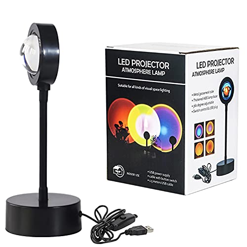 Image of Sunset Lamp Projection, Sunset Night Light Rainbow Projector 180 | Photography, Decorative, Party Decor, Gift for Women (rainbow colors)