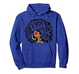 Melanin Women Black History Month October Afro Word Art Pullover Hoodie