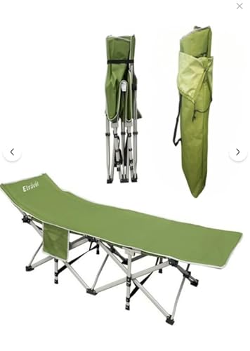 CR-1188 Katlanabilir Şezlong Kamp Yatağı Plaj Yatağı Kampet Yeşil