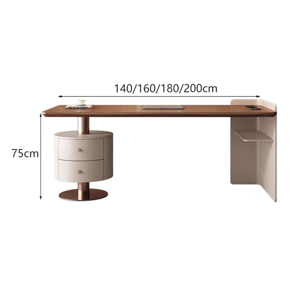 Table Bureau de travail moderne avec 2 tiroirs et prises courant(S)