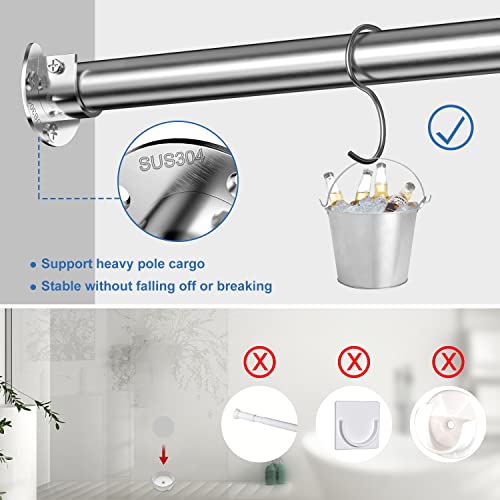 6Pcs Closet Rod Brackets, 1-1/4 Inch Closet Rod Support, Stainless Steel Curtain Rod Holders, Flange Set Closet Pole Holders With Screws, U-Shaped Open Type Closet Rod Brackets, Silver (32Mm) … #TOP3