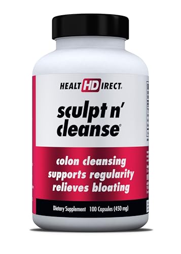HEALTH DIRECT Sculpt n' Cleanse - Herbal Colon Cleanse for Digestive Health & Regularity - Natural Detox & Gut Flush Supplement - 100 Veggie Capsules