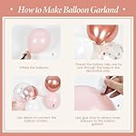 Rose Gold Birthday Decorations for Women with White Pink Rose Gold Balloons Happy Birthday Banner Fringe Curtains for 21st 25th 27th 30th 35th 40th 50th 60th Women Birthday Decorations - Image 3