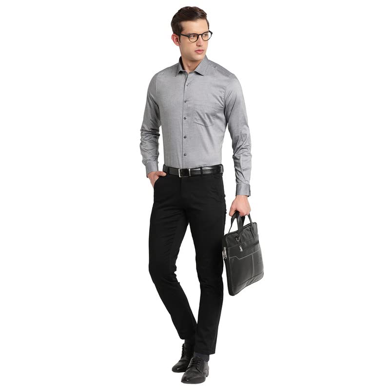 Image of Turtle Men 100% Cotton Slim Fit Lemon Solid Formal Shirt