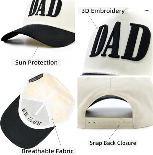 Image of Dad Hats for Men, Vintage Two Tone Hat, New Dad Gifts for Husband, Fathers Day Birthday Gifts from Daughter Son Wife