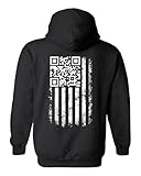 Trenz Shirt Company American Flag 47th President Dance QR Code Funny Graphic Hoodie-Black-Large