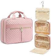 LOVEVOOK Toiletry Bag for Women, Water-resistant Travel Makeup Bag with Hanging Hook, Traveling E...