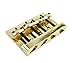 Guyker 4 String High Mass Bass Bridge with Vintage CNC Machined Brass Saddles Tailpiece Replacement for Jazz Electric Bass (GB403, golden)