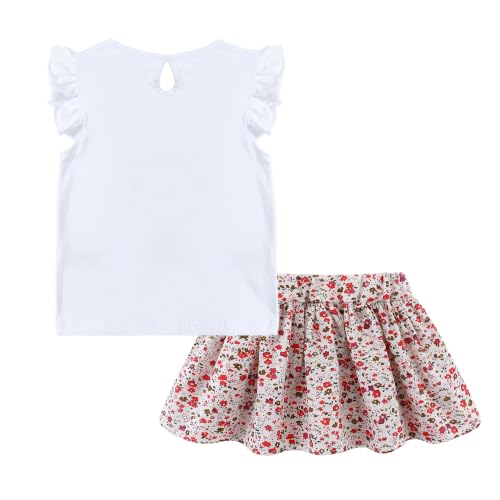 Image of Mud Kingdom Girls Outfits Cute Cartoon Polka Dots Summer Holiday Clothes Sets