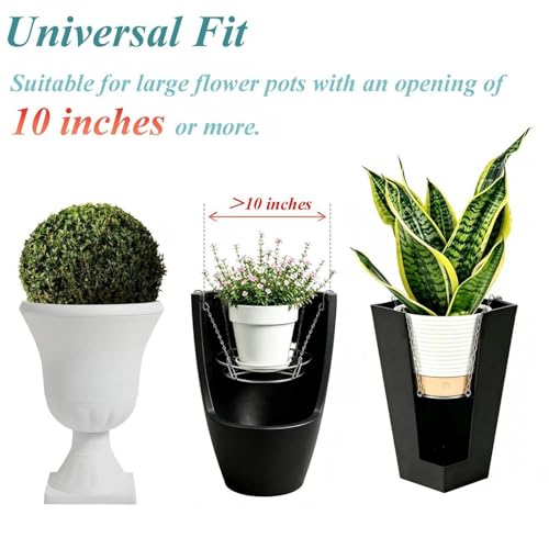 Lot de 2 pots de fleurs pour jardinier avec insert en métal de levage - 8