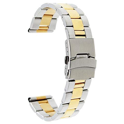 Bracelet de montre de luxe en acier à boucle papillon incurvée 20mm