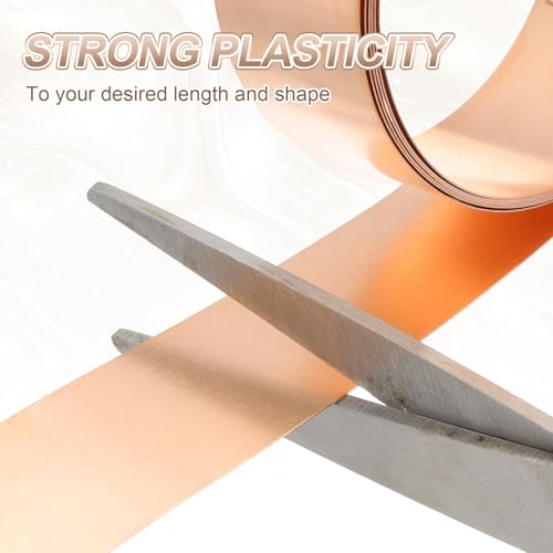 PATIKIL 0.4mm x 40mm x 2000mm Kupferblechrolle 99.9% Reines Kupferband Flashing Metallfolienplatte Für DIY Projekt Schmuckherstellung Elektroreparatur