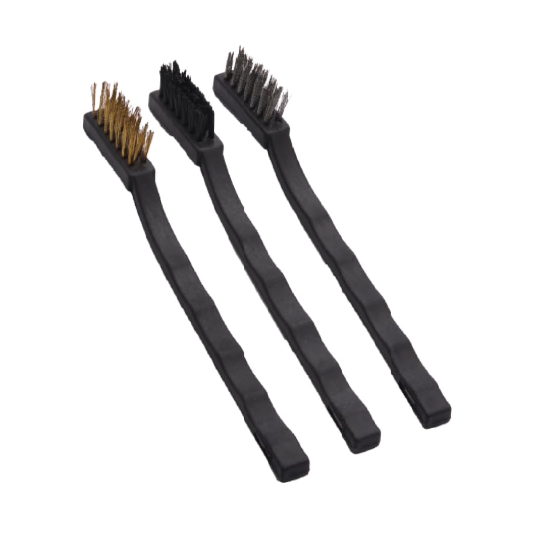 Harden 3-Piece Wire Brush Set – Professional Metal Brushes with Nylon, Steel & Brass Bristles, Heavy-Duty Bristle Brush Kit for Rust Removal, Cleaning & Detailing