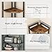 GILLAS 5 Tier Corner Shelf Stand, Freestanding Corner Shelf Unit Bookshelf, Corner Table with Shelf, Tall Storage Organizer Rack for Living Room, Bedroom, Office. Small Space, Metal, Country Rustic