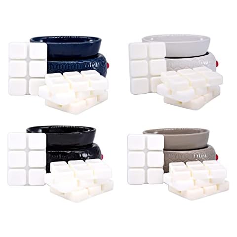 Moroccan Electric Wax/Oil Warmer + 4 Free Wax Melts Bamboo Panda - UK Plug - Black, Blue, White, Grey (Navy) Cover