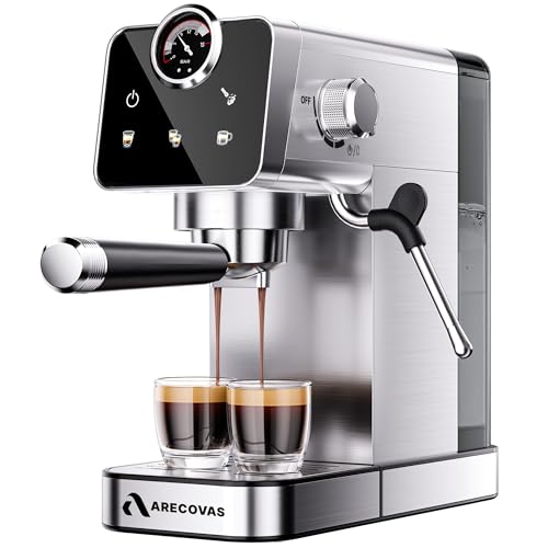 Arecovas Espresso Machine with Milk Frother, 20 Bar Compact Coffee Machine with Touch Screen & 41oz...