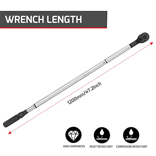 Arucmin 3/4-Inch Drive Click Torque Wrench, Dual-Scale Adjustable Torque Wrench Set With A Hex Key 100-600Ft.lb / 135-815Nm… #TOP5