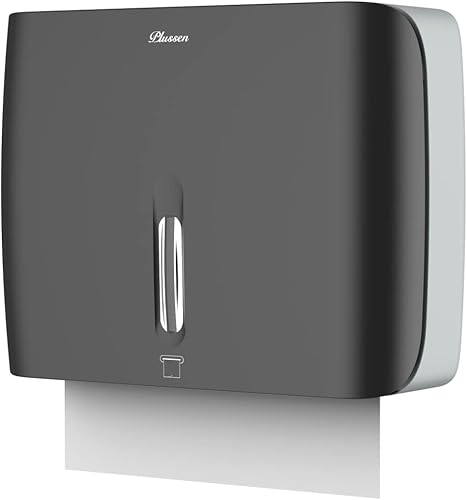 Dispensador de toallas de papel de montaje en pared comercial con cerradura de llave, dispensador compacto de toallas de papel multipliegue para