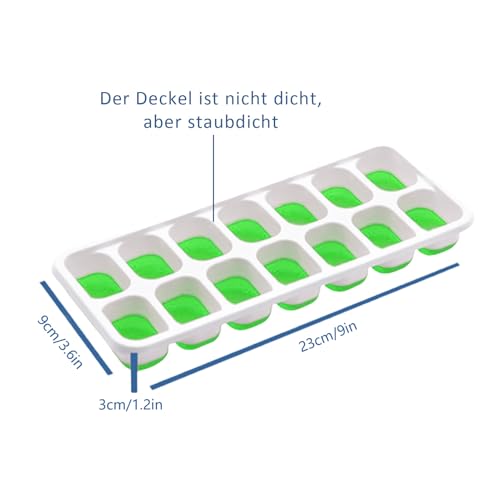 Contenitore per cubetti di ghiaccio con coperchio, 2 stampi in silicone senza BPA, per congelatore, whisky, cocktail e bevande, facile da rimuovere, impilabile - immagine 5