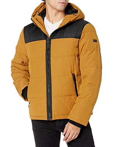 Image of DKNY Men's Mixed Media Quilted Puffer Jacket