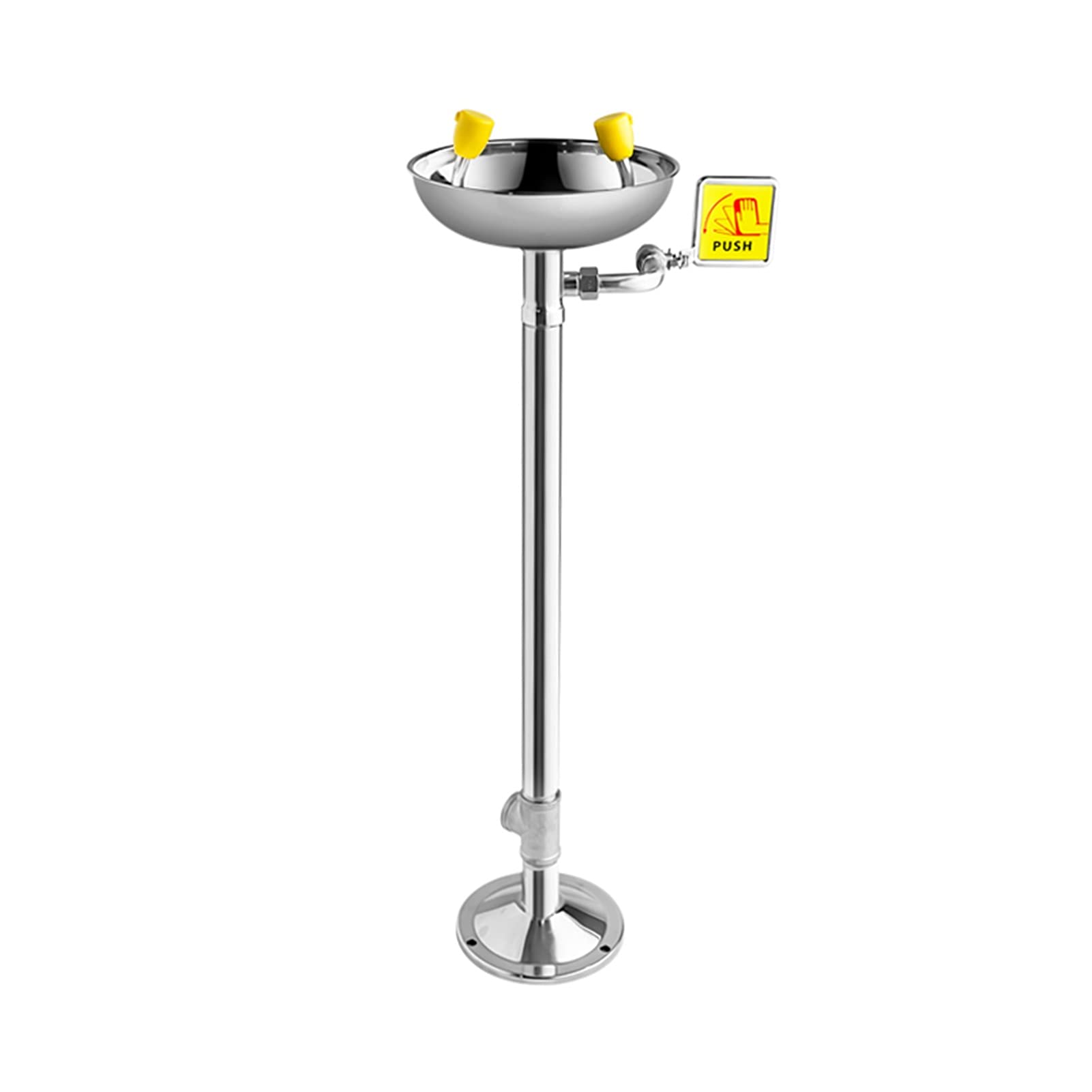 Estación lavaojos de Emergencia, Cuenco lavaojos de Acero Inoxidable 304 con Tablero de Empuje Manual, para Laboratorios, fábricas químicas y Rescate.,