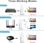 AC1200 WiFi Extender, Dual Band 2.4GHz&5GHz Internet Booster up to 1200Mbps, Covers up to 3,500 Sq.ft and 45 Devices, Ethernet Ports,Quick Setup, Home Wireless Signal Repeater