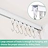 Ceiling Curtain Track, Room Divider Curtain Rod, Curtain Track Ceiling Mount, with Track, Roller Hooks, Installation Hardware, for 9ft - 12ft (White)