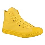 chucks gelb 41  Elara Unisex Sneaker Damen Herren High Top Chunkyrayan ZY9031-12 Yellow-39