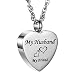 AMIST My Husband My Friend Love Heart Cremation Jewelry Keepsake Memorial Urn Necklace
