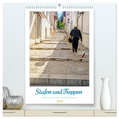 Treppen und Stufen (hochwertiger Premium Wandkalender 2026 DIN A2 hoch), Kunstdruck in Hochglanz: Sie ermöglichen den vertikalen Austausch zwischen ... als auch ästhetische Akzente. (CALVENDO Orte)