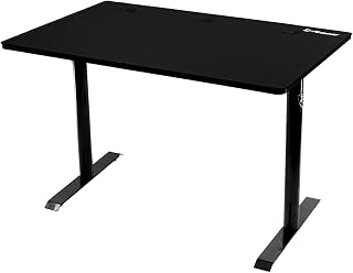 Arozzi Arena Leggero Gaming and Office Desk with Full Surface Water Resistant Desk Mat Custom Monitor Mount Cable Management Cut Outs Under The Desk Cable Management Netting - Red