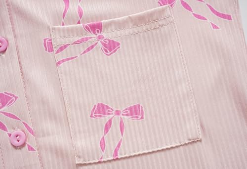 Vopmocld Girls Button Down Pajama Sets Sleeveless Tank Top with Shorts for Teen Girls Summer Casual Clothes Loungewear3